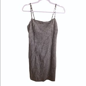 SHEIN Gingham Mini Dress Black and White